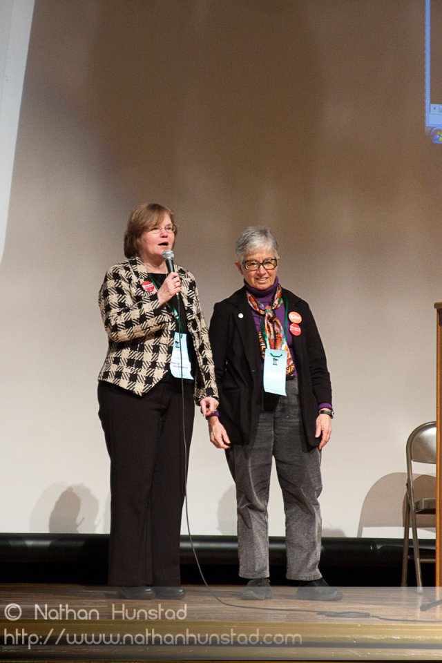Diane Loeffler and Phyllis Kahn speak on behalf of Margaret Ande